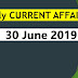 30 June Current Affairs 2019 BY- Target StudyIQ