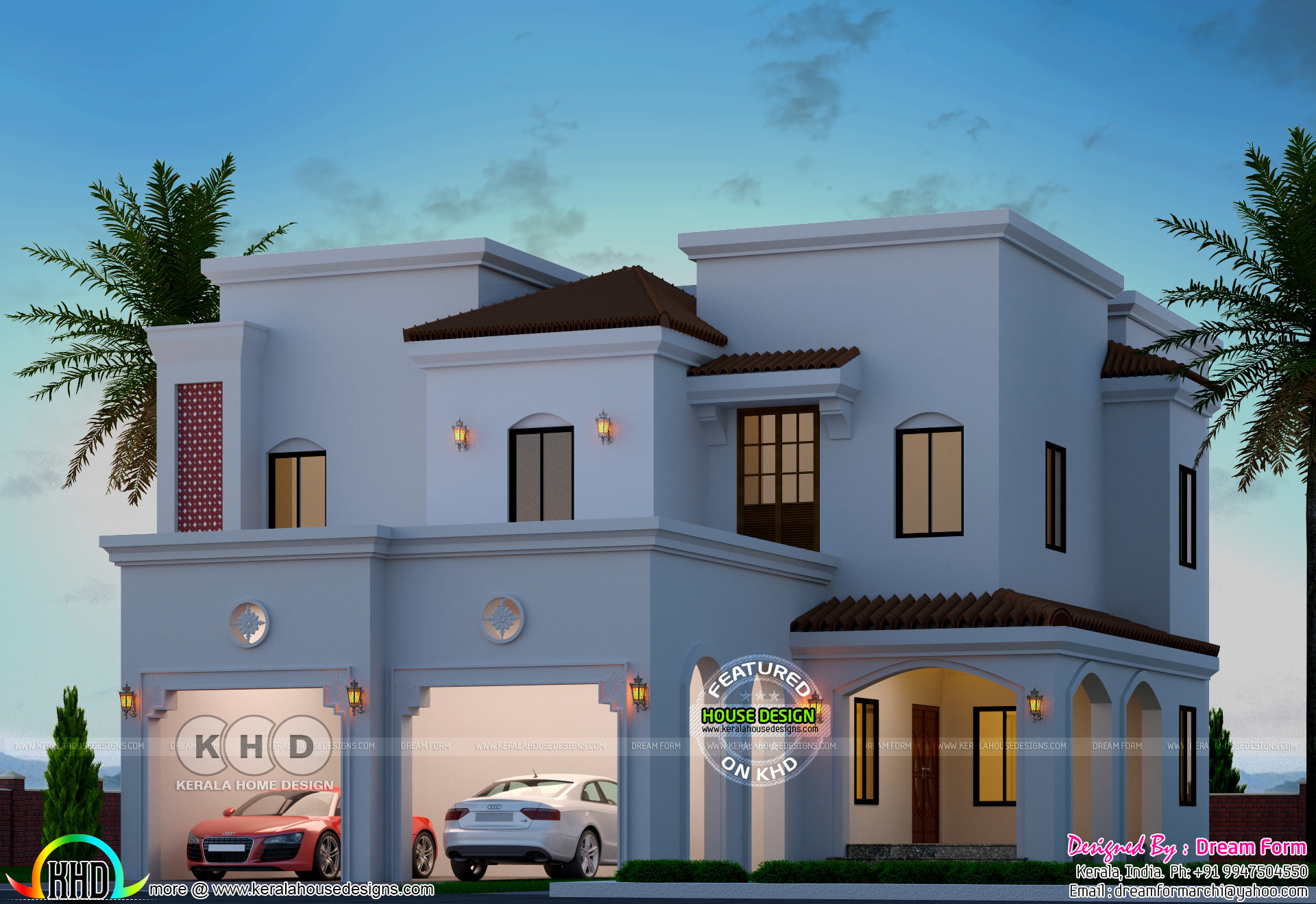 Arabian Style Villa With 5 Bedrooms Kerala Home Design And Floor