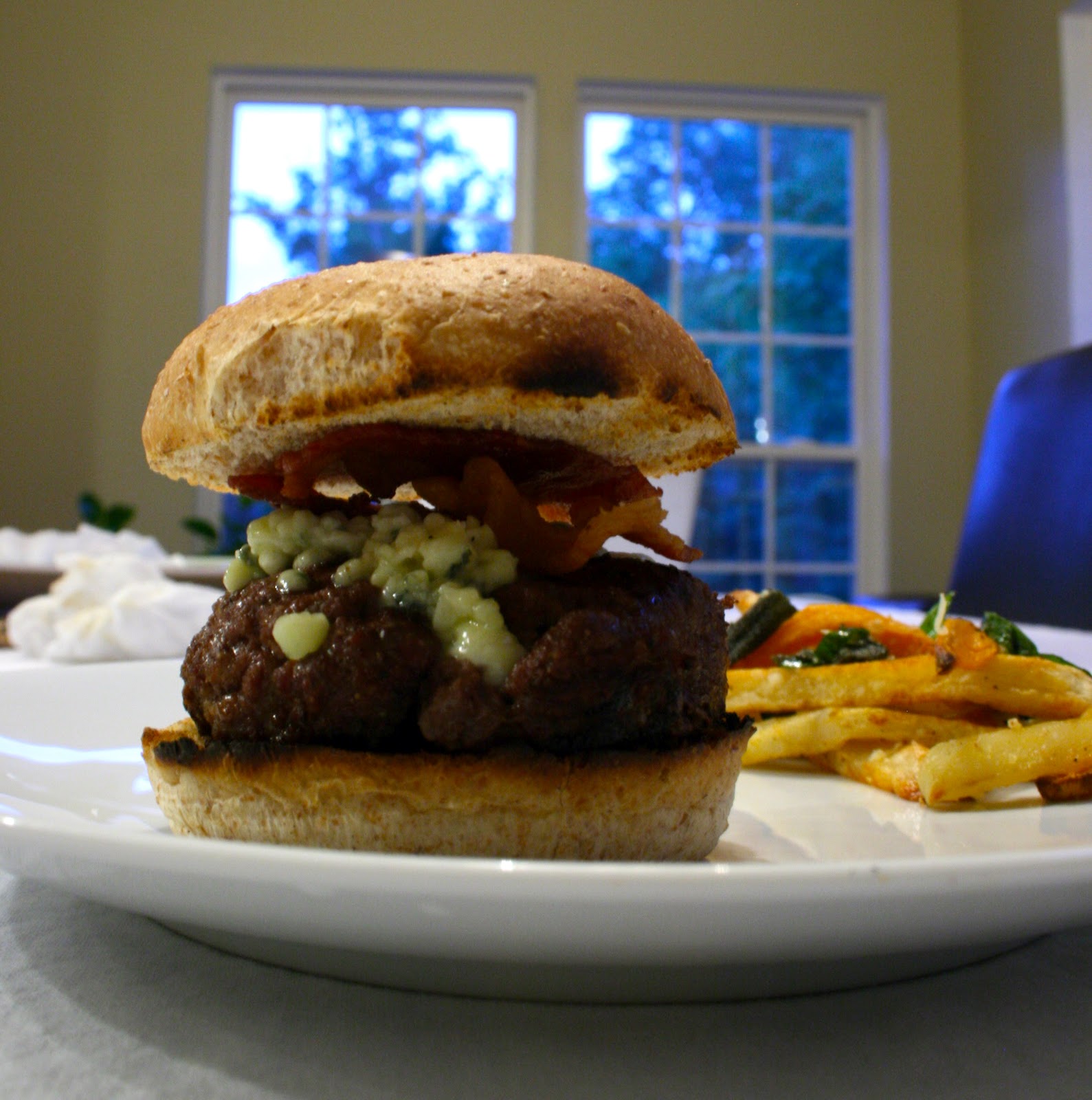 Wren's Rambles Blue Cheese & Bacon Bison Burgers