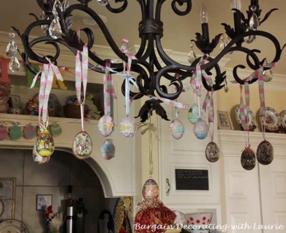 Easter decor in our kitchen-Bargain Decorating with Laurie