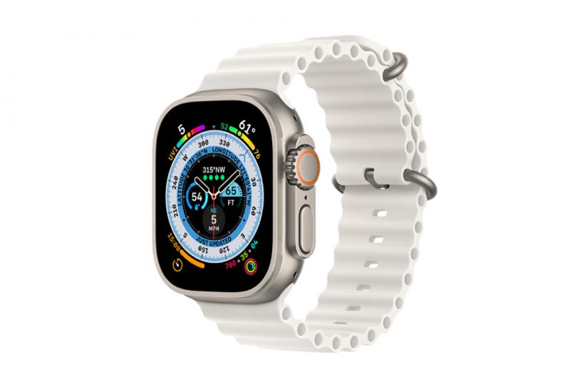 Đồng hồ Apple Watch Ultra 49mm White Ocean Band – Viền Titanium, dây cao su – MNHF3VN/A – Hàng chính hãng