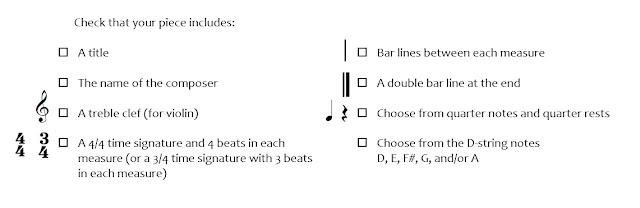 Beginning orchestra composition check-list