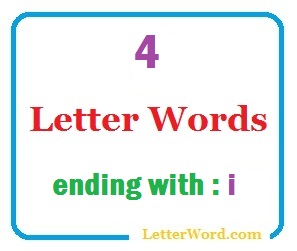 Words end with i. Words end with -ft. 4 Letter Words. The end Words. Double Letter Words.