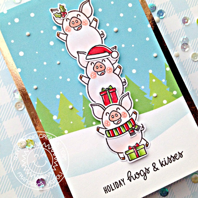 Sunny Studio Stamps: Hogs & Kisses Frilly Frame Dies Merry Mice Dies Santa Claus Lane Winter Themed Holiday Card by Franci Vignoli Sunny Studio Stamps: Hogs & Kisses Frilly Frame Dies Merry Mice Dies Santa Claus Lane Winter Themed Holiday Card by Franci Vignoli