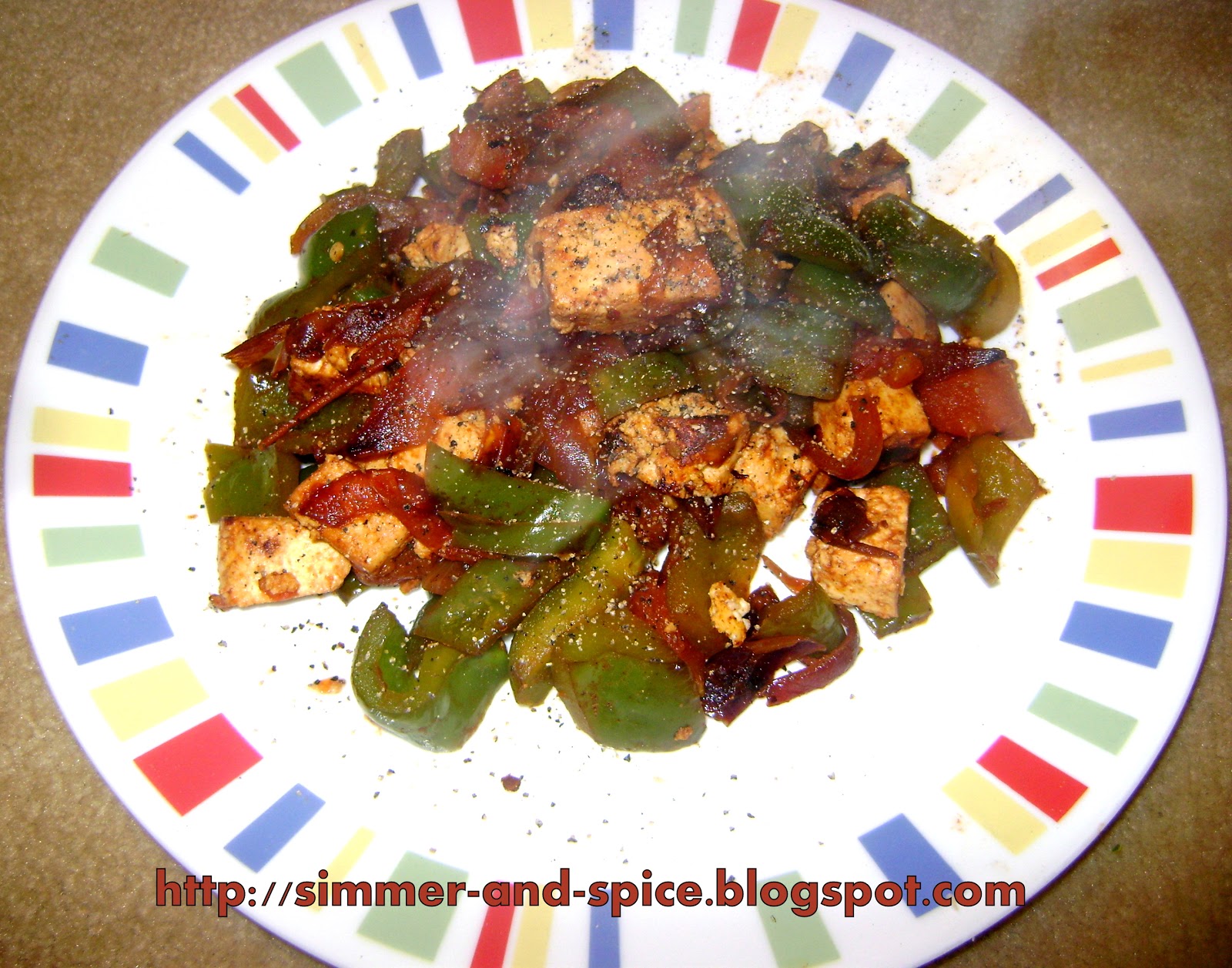 Stir fried Capsicum Paneer ( Bellper and Indian cheese) To The Herbs