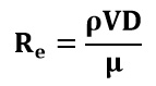 Expresión matemática del Número de Reynolds