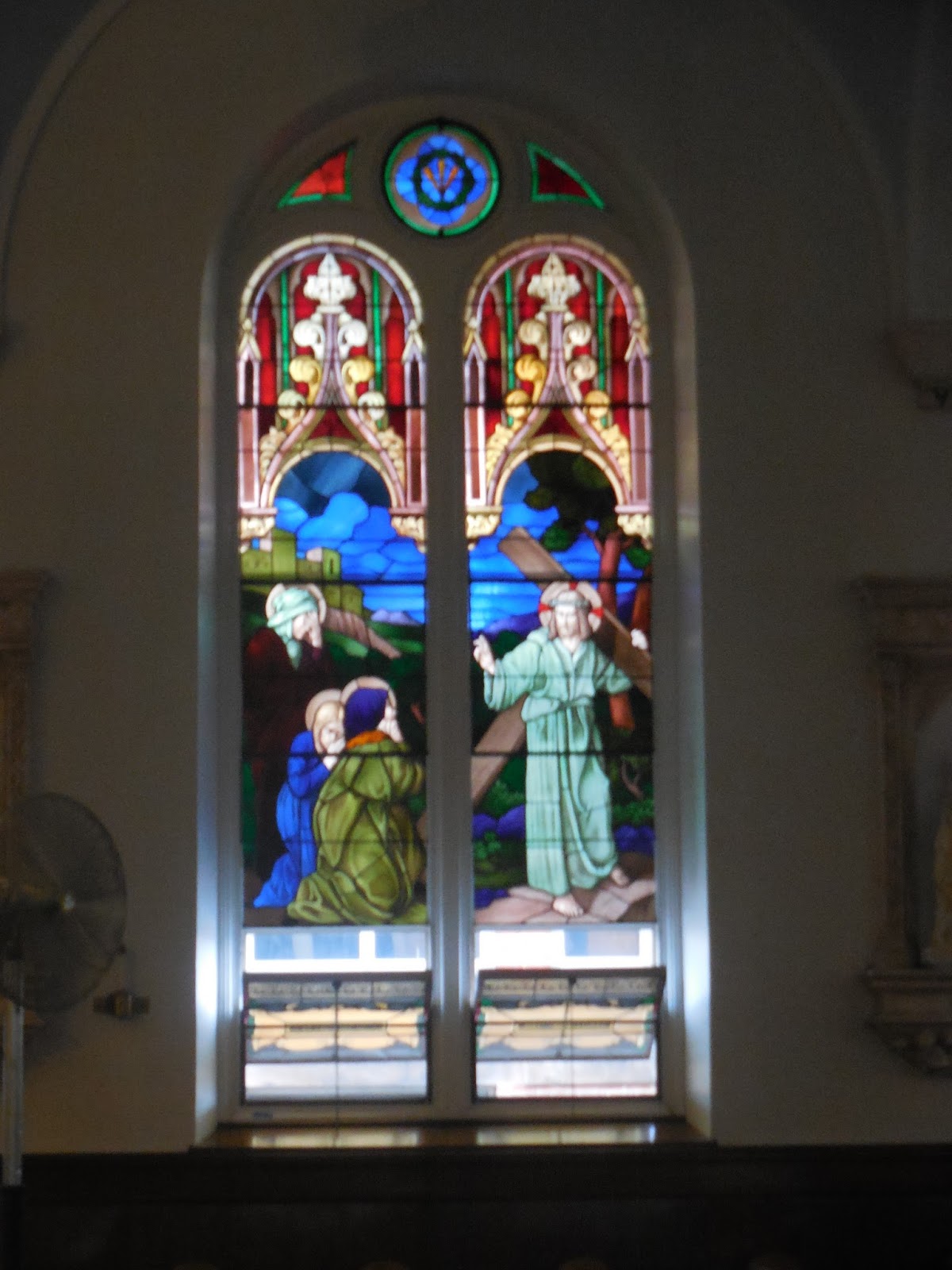 Introibo ad altare Dei Stained Glass Window St Patrick in Nashua, NH