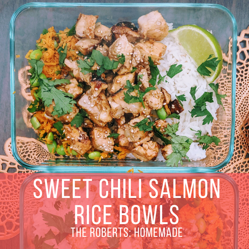 Sweet Chili Salmon Rice Bowls