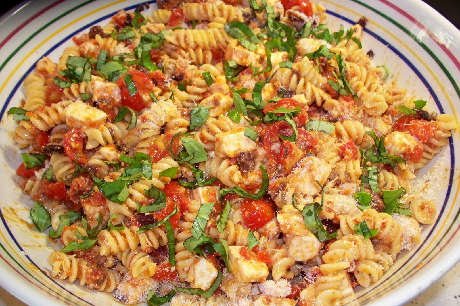 THE FOOD OF LOVE PASTA SALAD WITH SUN DRIED TOMATO DRESSING