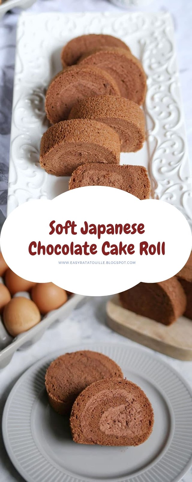 Soft Japanese Chocolate Cake Roll