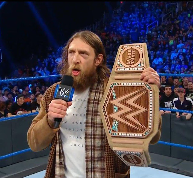 'No Violence, no homophobia, no sexism, no racism, freedom, peace, love' shirt worn by Daniel Bryan on WWE Smackdown January 29, 2019 when 