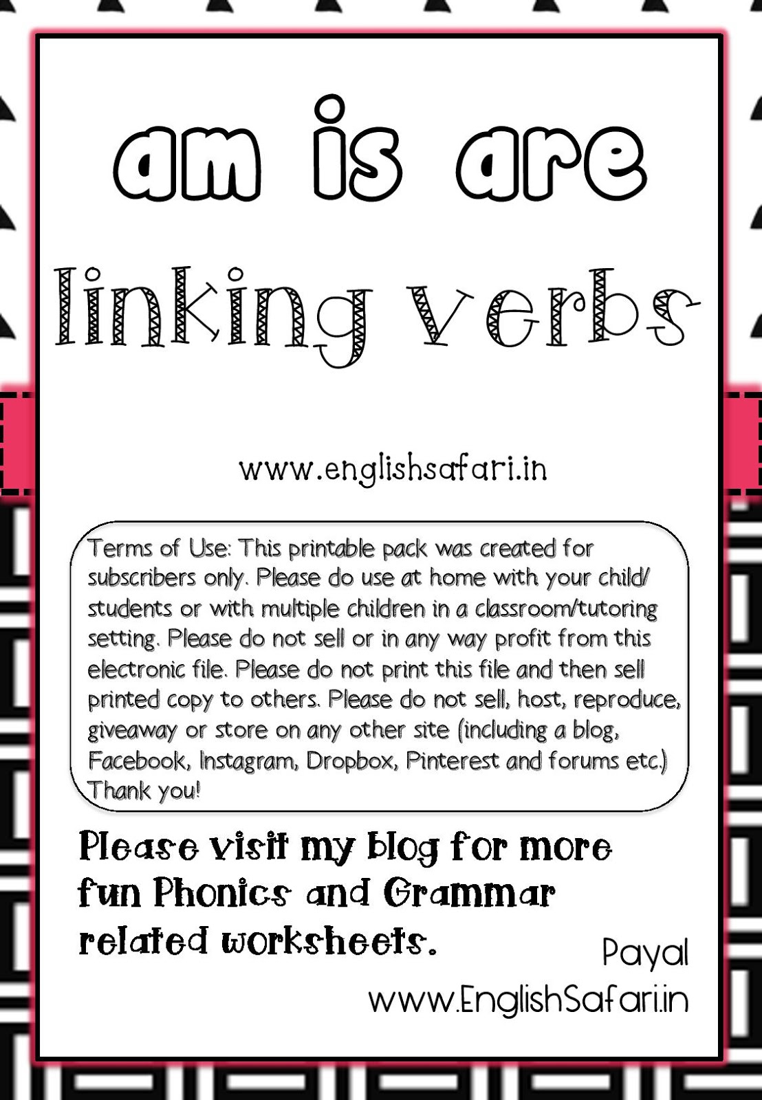 am-is-are-linking-verbs-worksheets