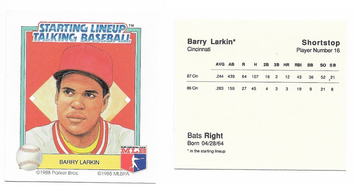 Barry Larkin Collection 785 1988 Kenner Starting Lineup Talking