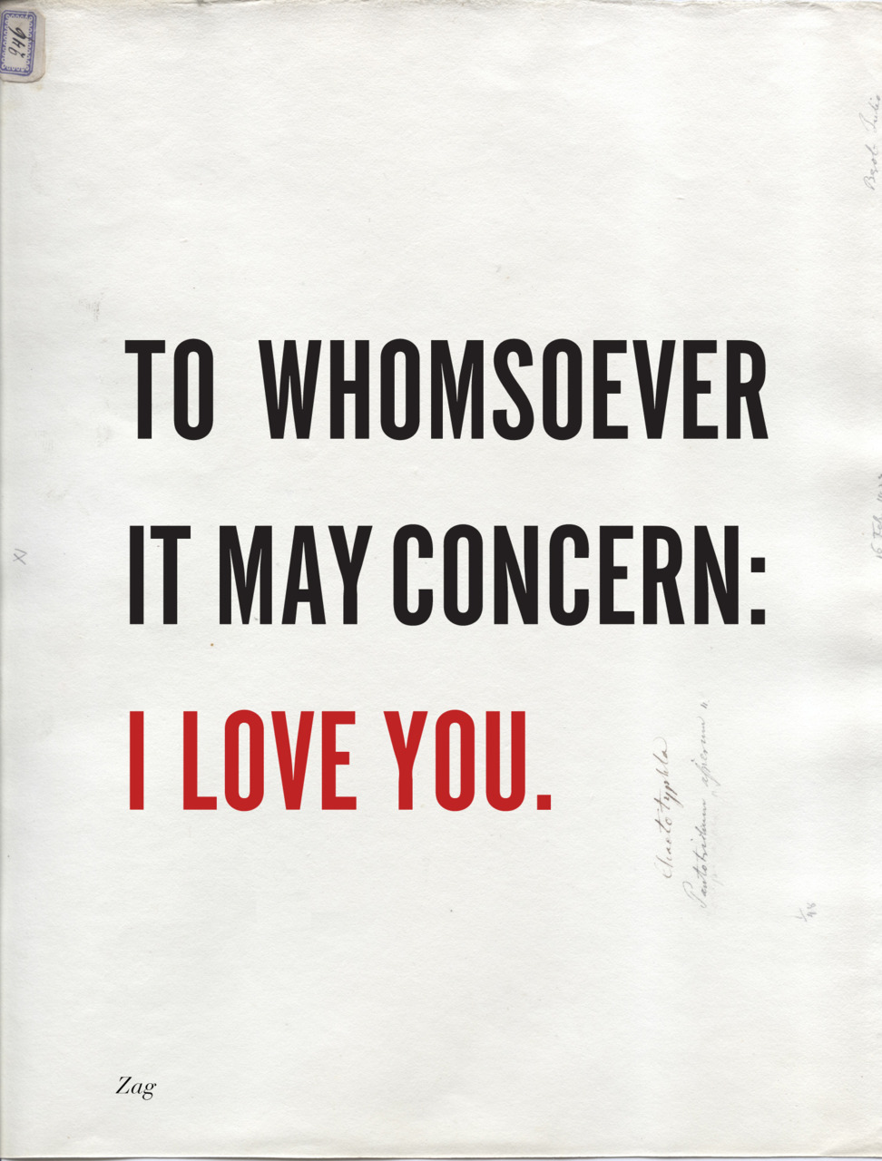 to whomsoever it may concern i love you