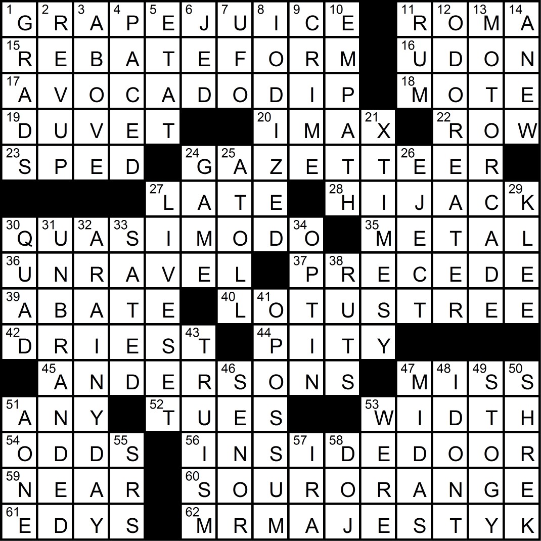 The Puzzle Society Crossword Crossing August 2018