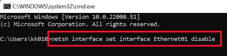 เปิดใช้งานและปิดใช้งาน Wi-Fi และอะแดปเตอร์อีเทอร์เน็ตใน Windows 11 ผ่าน Command Prompt