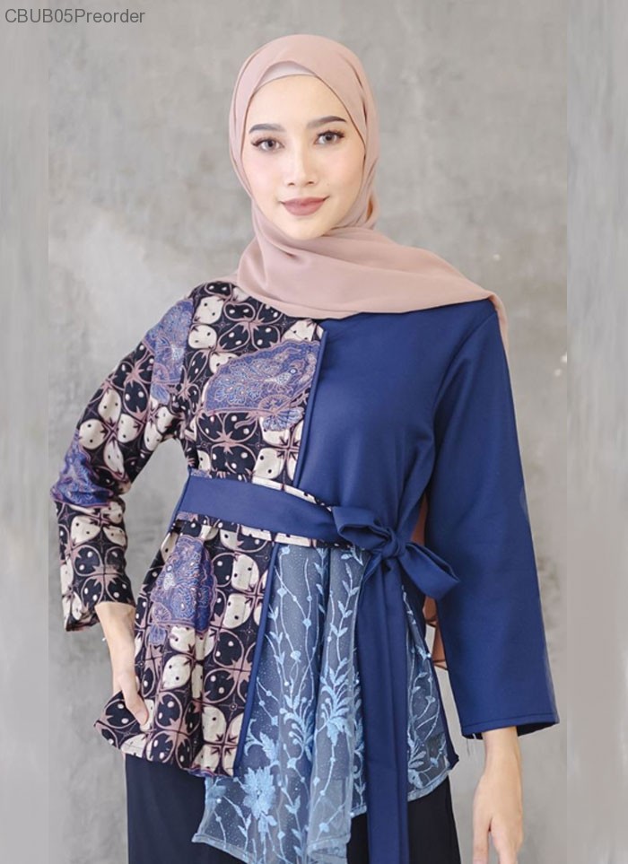 koleksi atasan blouse batik sabrina kombinasi brukat mosscrepe