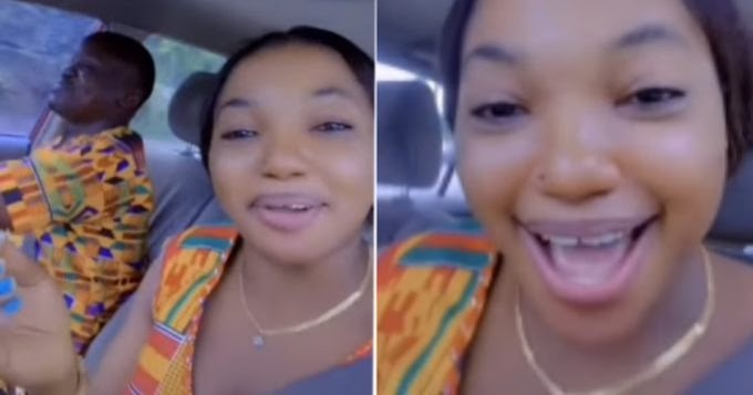 Lady hints on meeting her ‘missing rib’ as she coincidentally rocks same dress with bolt driver (Video)