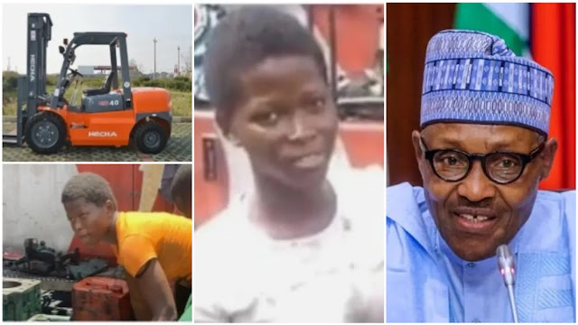 Young girl who went viral for repairing heavy vehicle forklift gets FG's scholariship