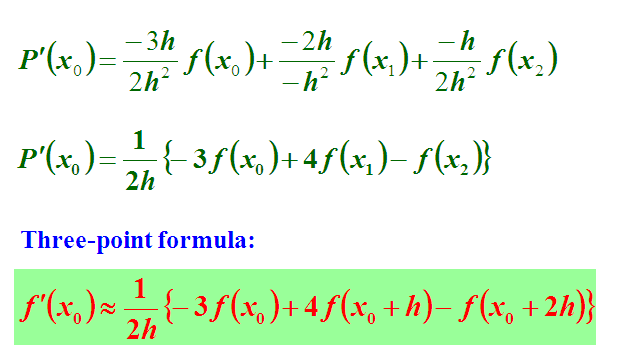 NUMERICAL  DIFFERENTIATION,forward difference formula ,Three point formula,