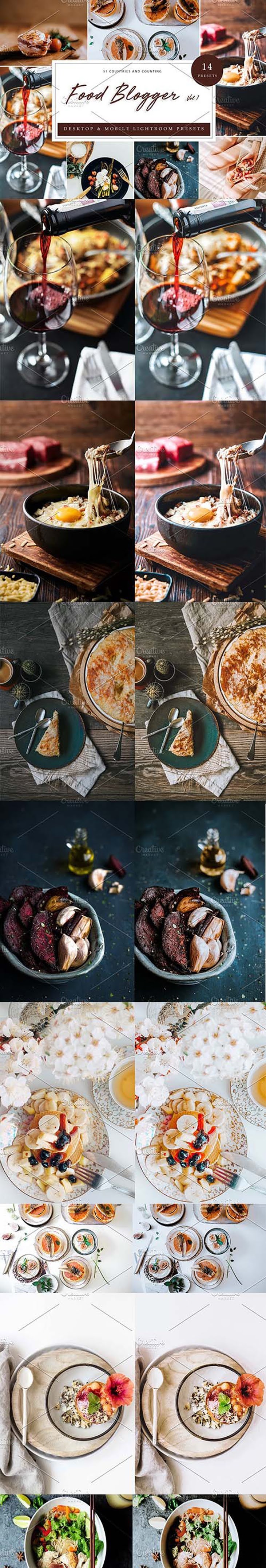 CreativeMarket - 14 x Lightroom Presets, Food Blogger 5962539 2 jhf