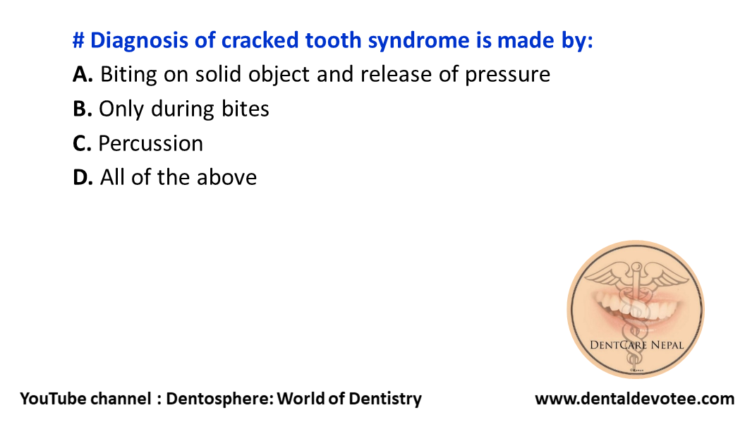 Dentosphere World of Dentistry Diagnosis of cracked tooth syndrome