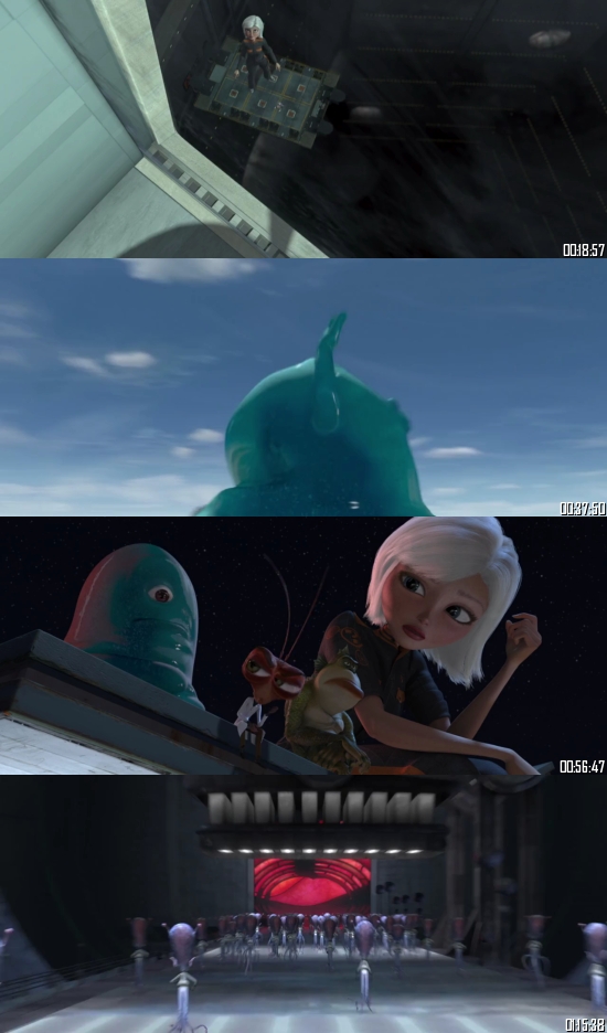 Monsters vs Aliens 2009 BRRip 720p 480p Dual Audio Hindi English Full Movie Download