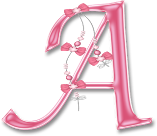 Abecedario Rosa con Lazos.  Pink Alphabets with Bows.