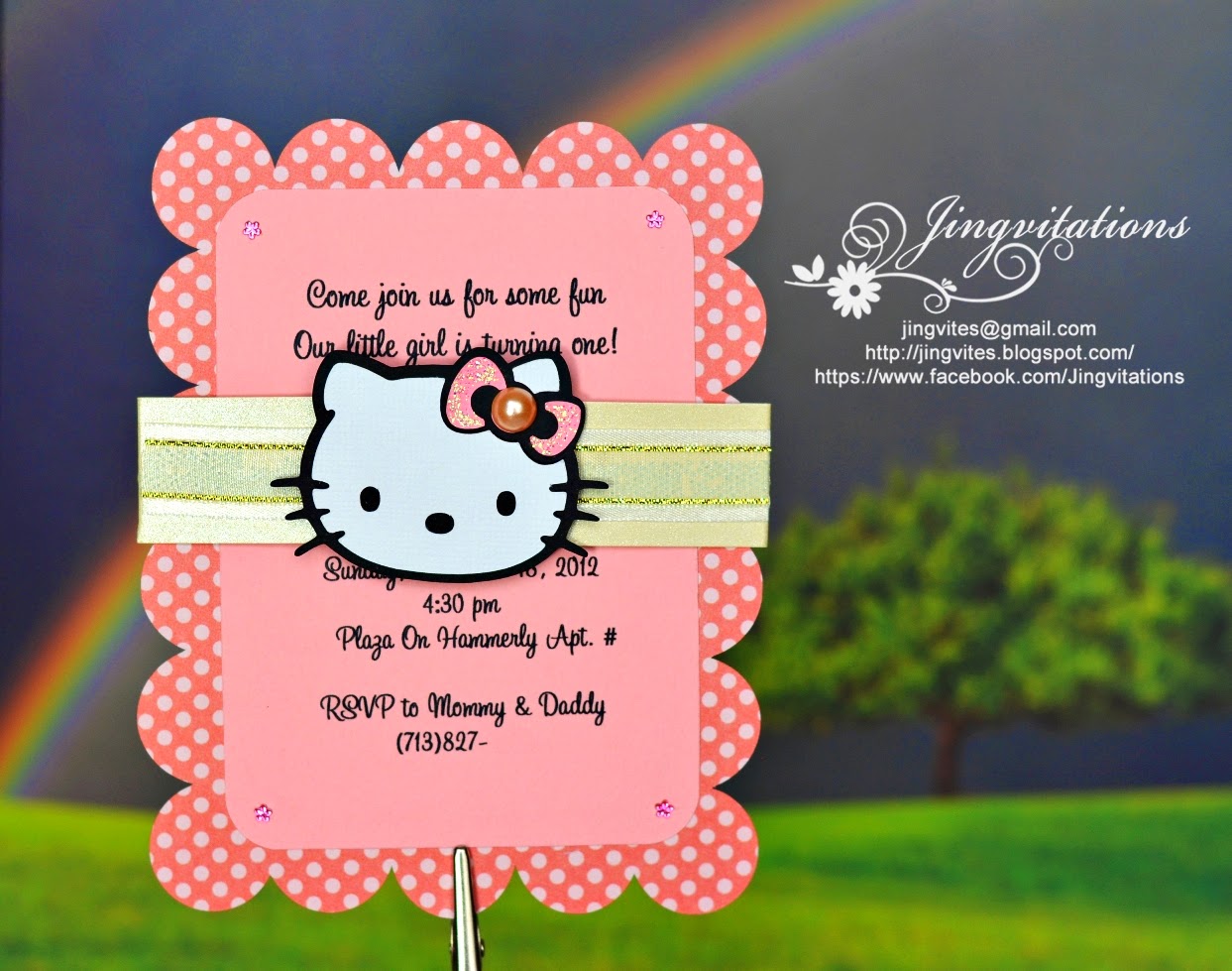 Jingvitations Hello Kitty Baby Shower Baptism Birthday