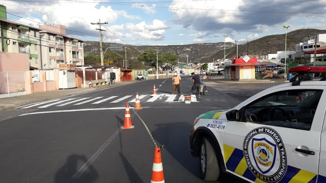 Jacobina: SMTT dá continuidade às ações de pintura em faixas de pedestres