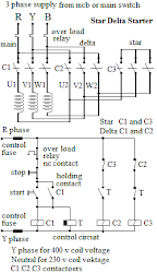 star circuit delta starter diagram principle start relay explanation electrical connected shown button parts