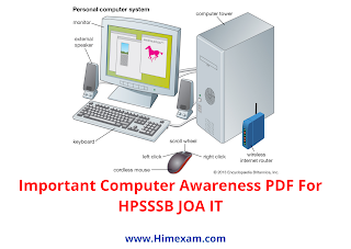 Important Computer Awareness PDF For HPSSSB JOA IT Important Computer Awareness PDF For HPSSSB JOA IT