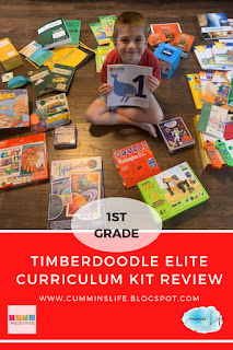 Items within Timberdoodle's 1st Grade Elite Curriculum Kit.