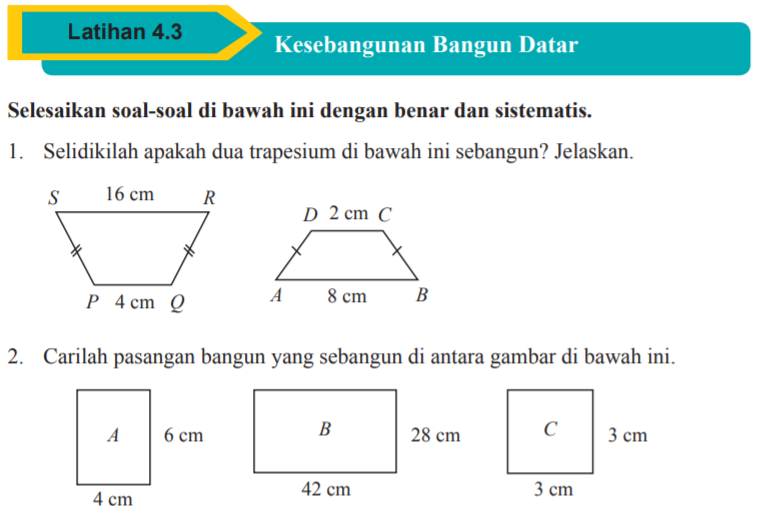 Soal Dan Jawaban Matematika Kelas 9 Tentang Kesebangunan Dan Kekongruenan