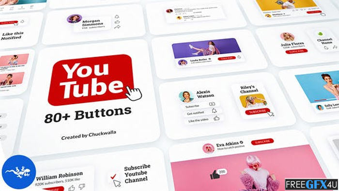 YouTube Buttons Pack After Effects Project YouTube Buttons Pack