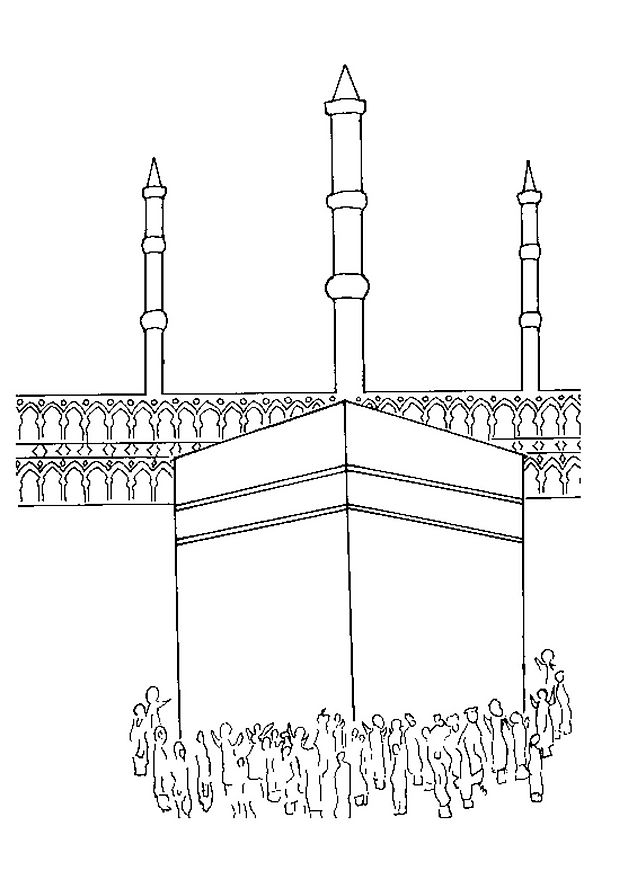 Gambar mewarnai masjidil haram - Gambar mewarnai