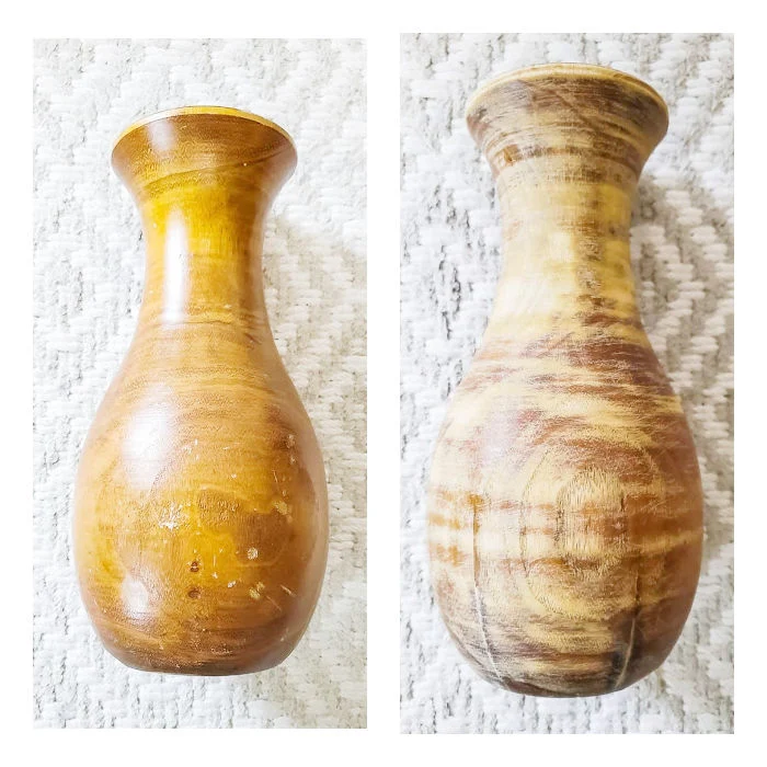 wood vase before