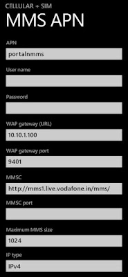 Vodafone mms Settings for Microsoft Lumia 535 
