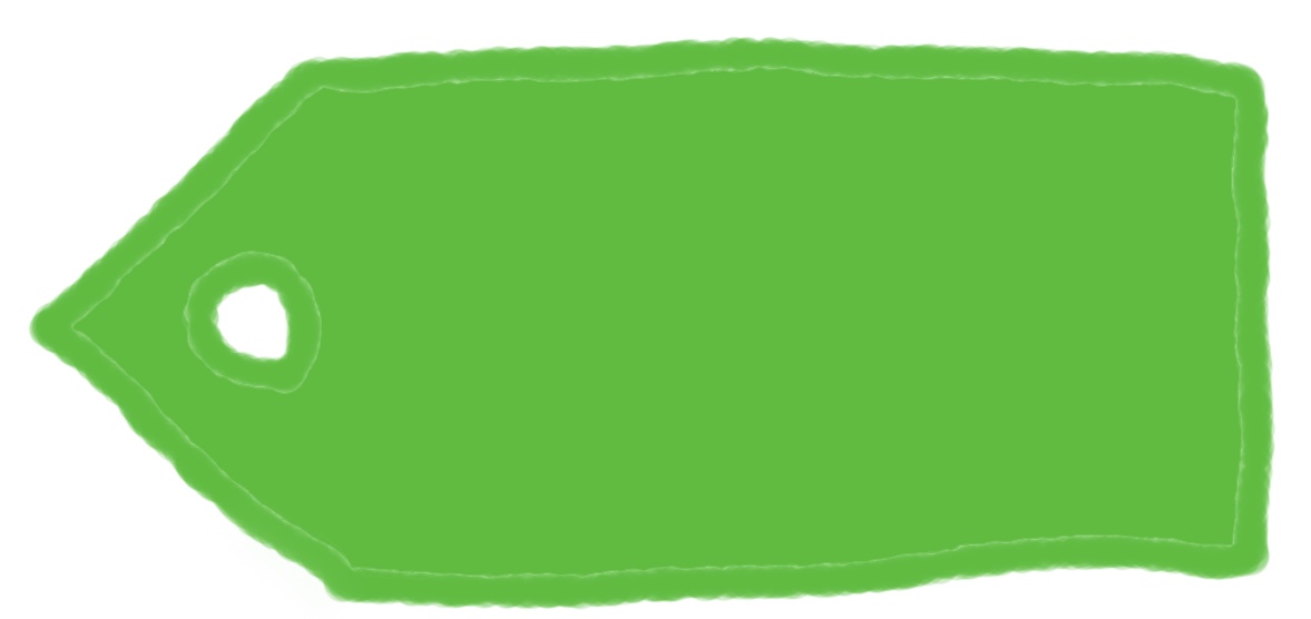 無料 会員登録なし 商用可素材 イラストr 緑色のタグのイラスト