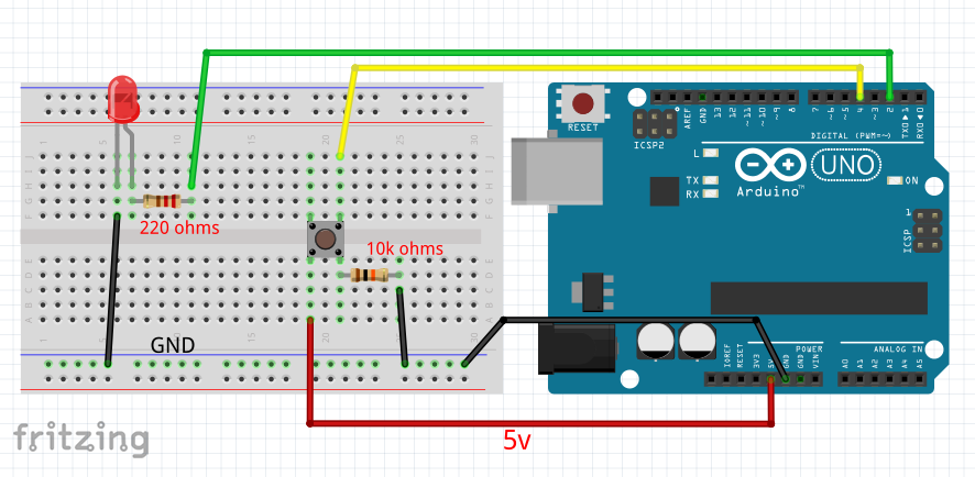 Arduino push button led tutorial