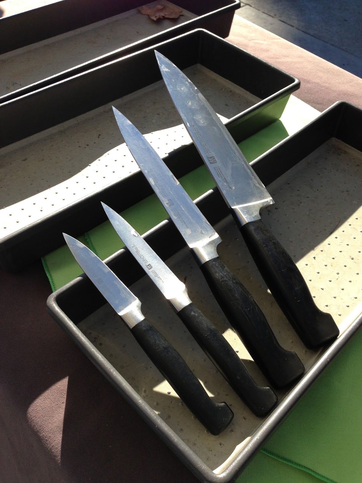 Mobile Knife Sharpening / Knife Sales Photographs of the 'Out Tray'