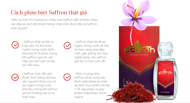 Cách phân biệt saffron thật giả