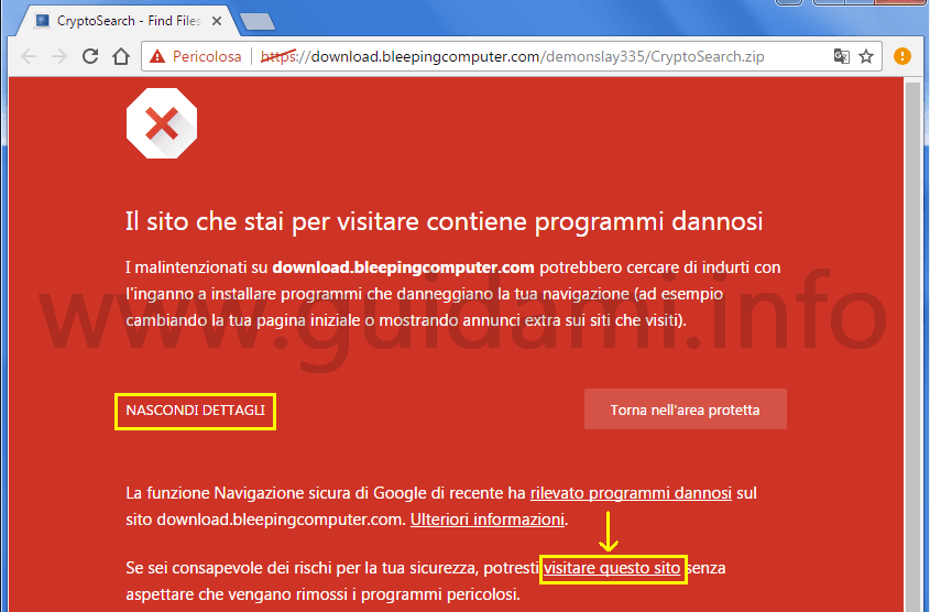 file pericolosi chrome scaricare