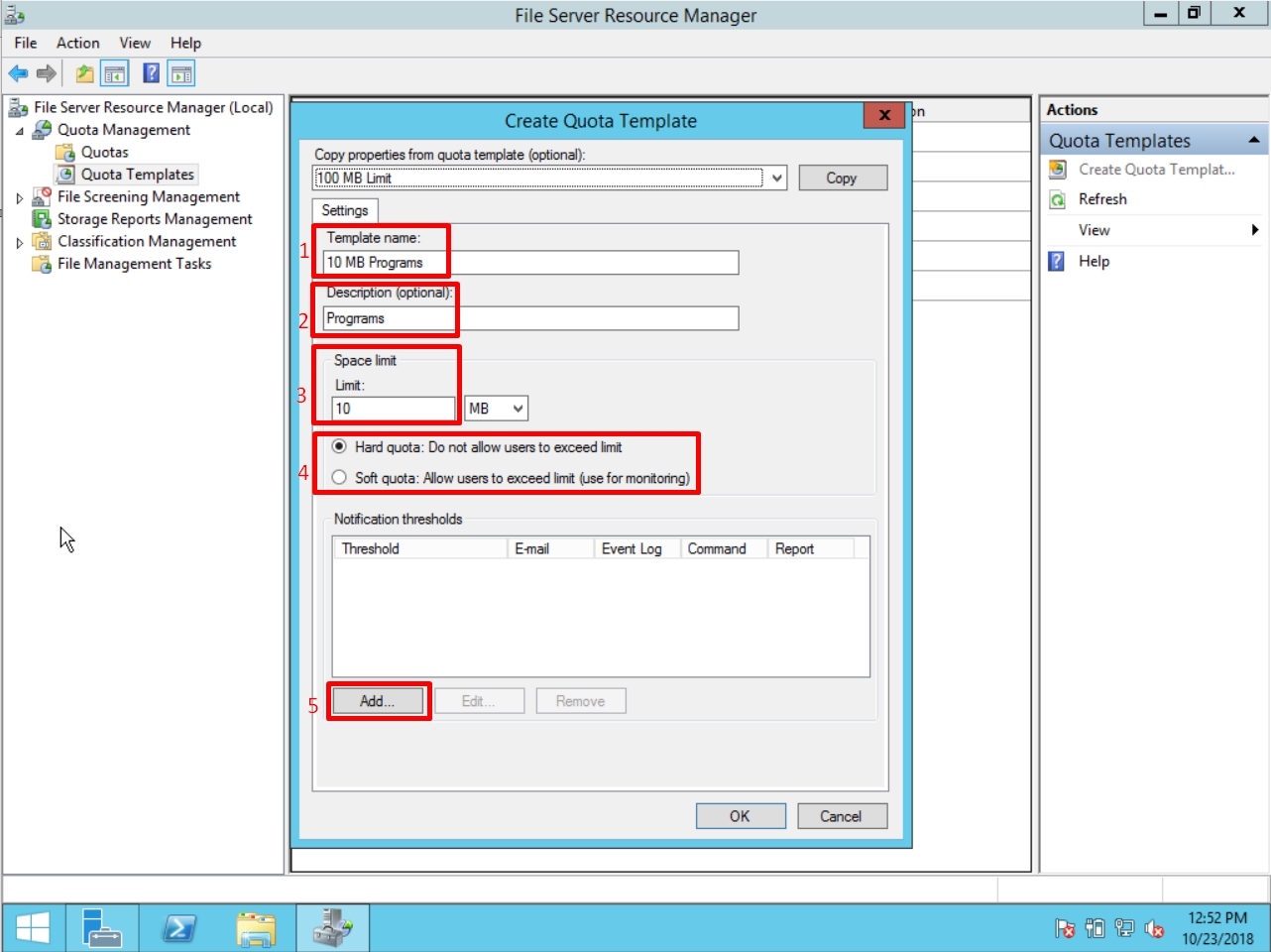 ILMU TKJ KONFIGURASI QUOTA MANAGEMENT di WINDOWS SERVER 2012 R2