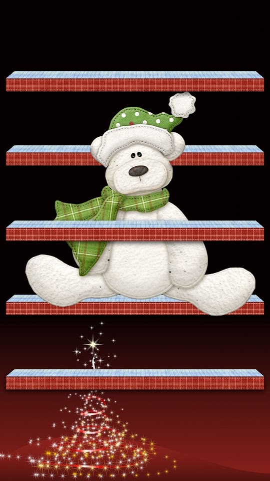 Christmas Shelves and Bear  Galaxy Note HD Wallpaper