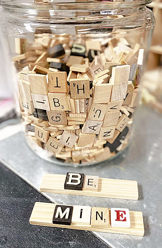 Dollar Store Valentine Scrabble Sign