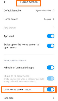 home screen layout is locked 3