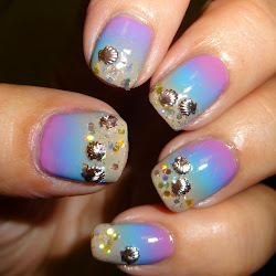 nails shell nail sea sparkly wendy delights