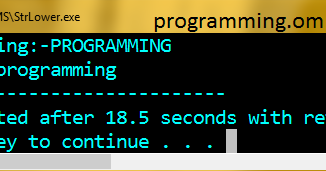 Program in C++ to convert string Uppercase into Lowercase
