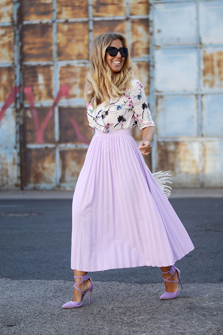 Purple pleated skirt | Belleza